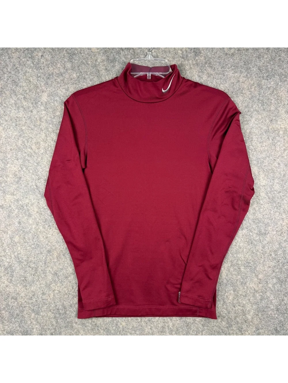 Nike Pro Compression Long Sleeve Mock Neck Shirt Burgundy Gray Men Small 202